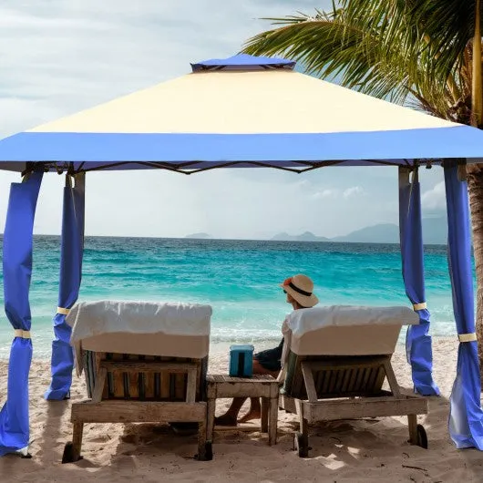 13'x13' Pop Up Canopy Tent Instant Outdoor Folding Canopy Shelter-Blue