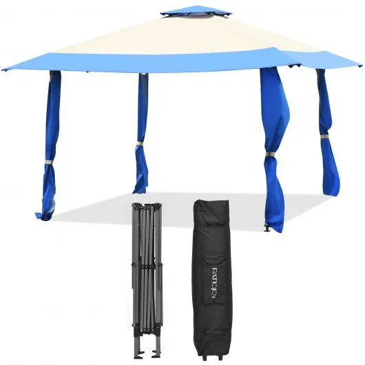 13'x13' Pop Up Canopy Tent Instant Outdoor Folding Canopy Shelter-Blue