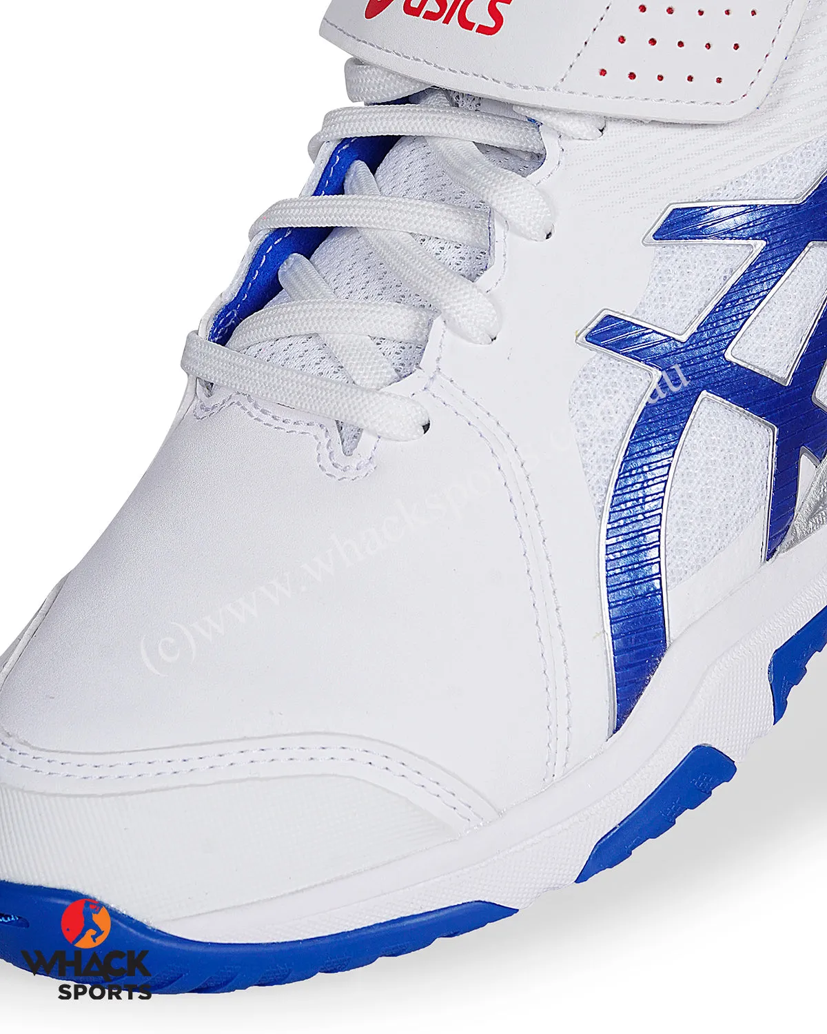 ASICS Gel Speed Menace Cricket Shoes - Steel Spikes - White/Tuna Blue