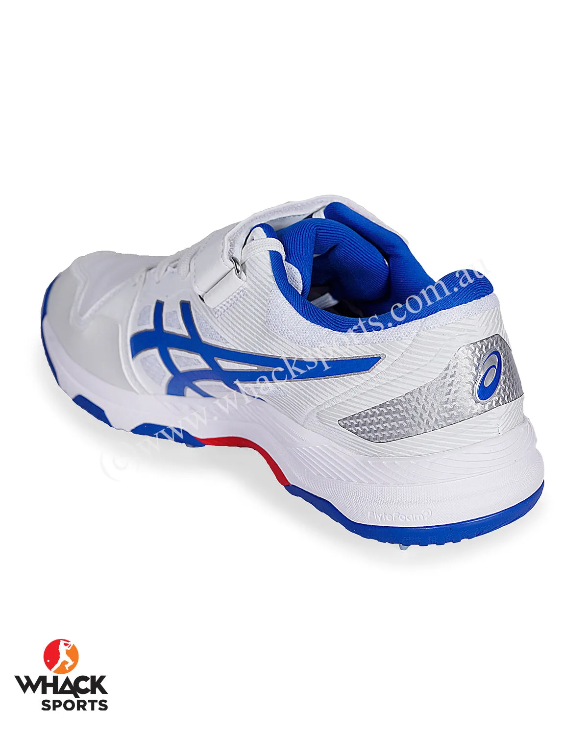 ASICS Gel Speed Menace Cricket Shoes - Steel Spikes - White/Tuna Blue