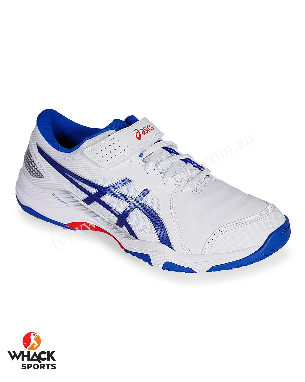 ASICS Gel Speed Menace Cricket Shoes - Steel Spikes - White/Tuna Blue