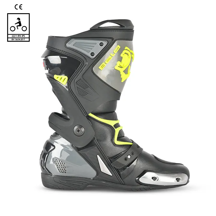 BELA Race Pro - Racing Boot - Black Grey Yellow Flouro