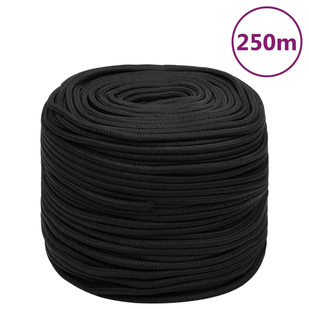 Boat Rope Full Black 10 mm 250 m Polypropylene