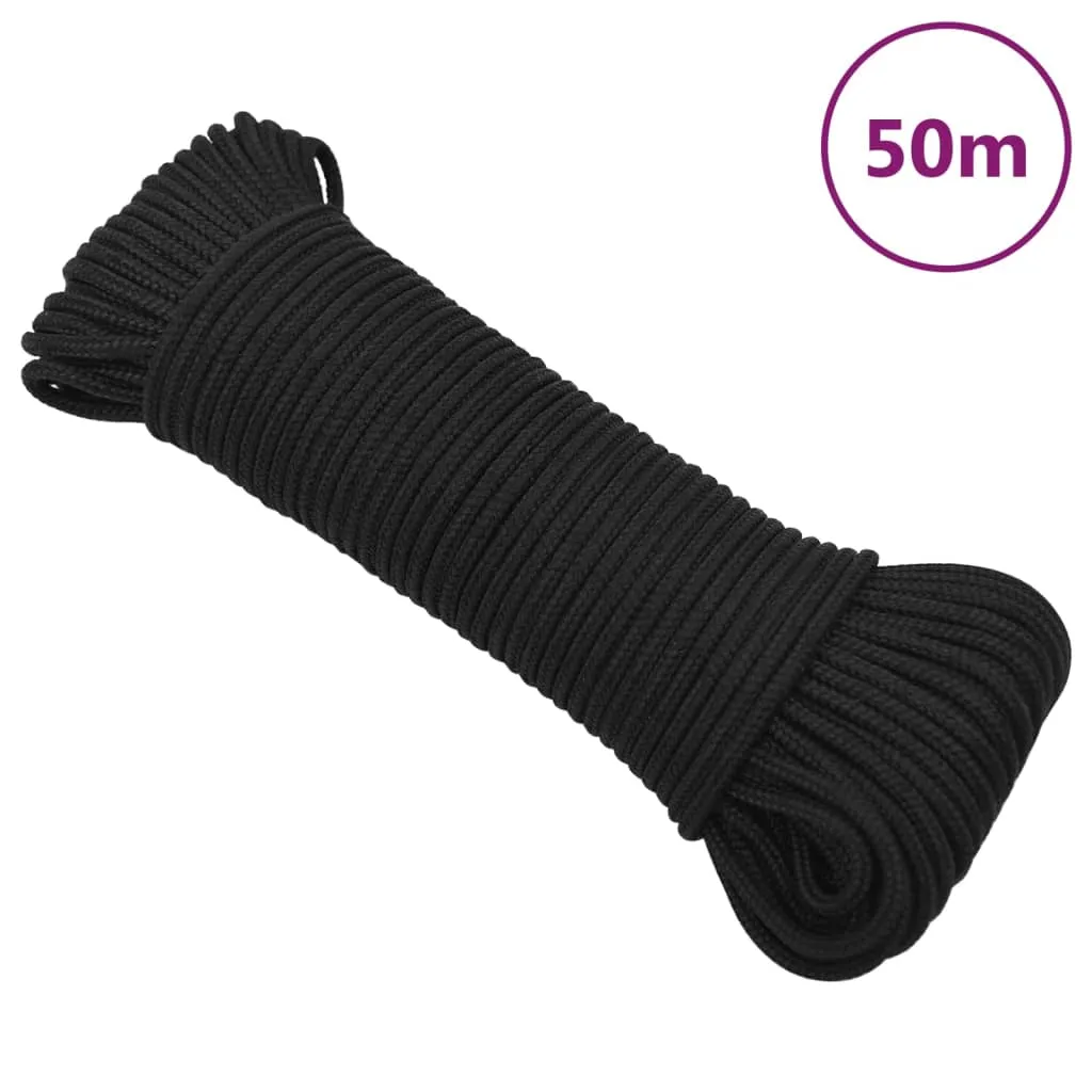 Boat Rope Full Black 5 mm 50 m Polypropylene