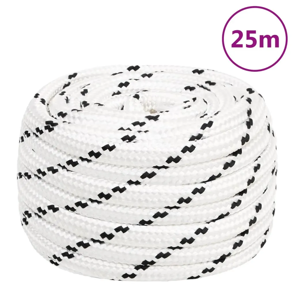 Braided Boat Rope White 16 mmx25 m Polyester