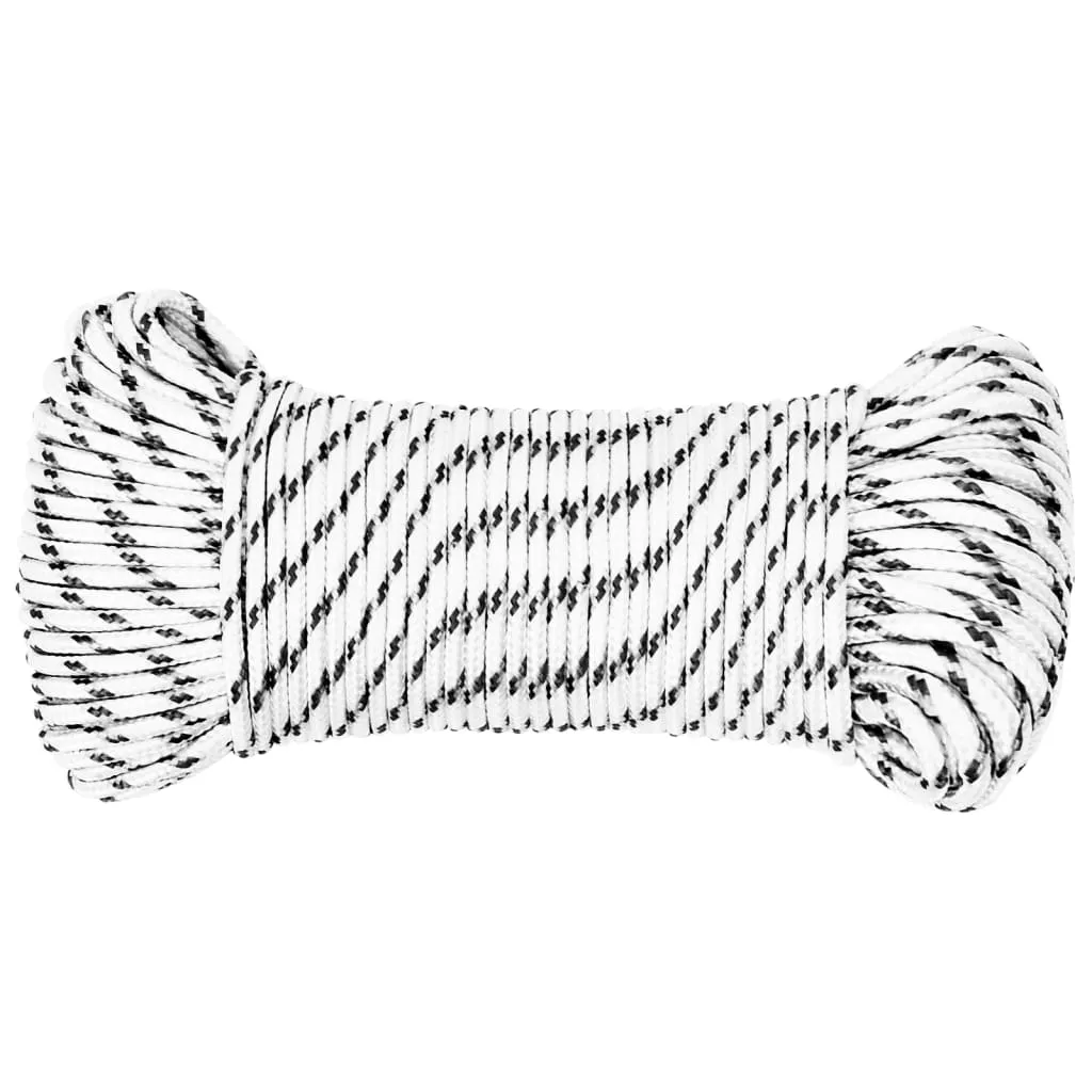 Braided Boat Rope White 3 mmx100 m Polyester