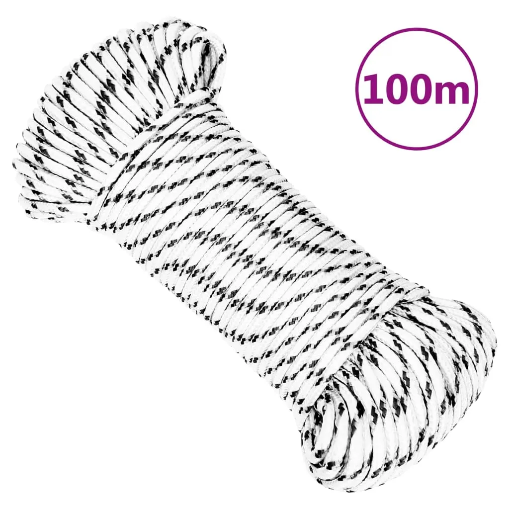 Braided Boat Rope White 3 mmx100 m Polyester