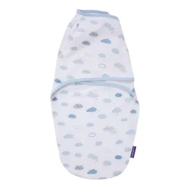 Clevamama Baby Swaddle to Sleep Wrap (Blue Clouds) Newborn Size: 0-3 Months