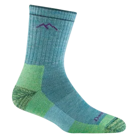 Durable Aqua Heather Womens Midweight Micro Crew Hiking Sock