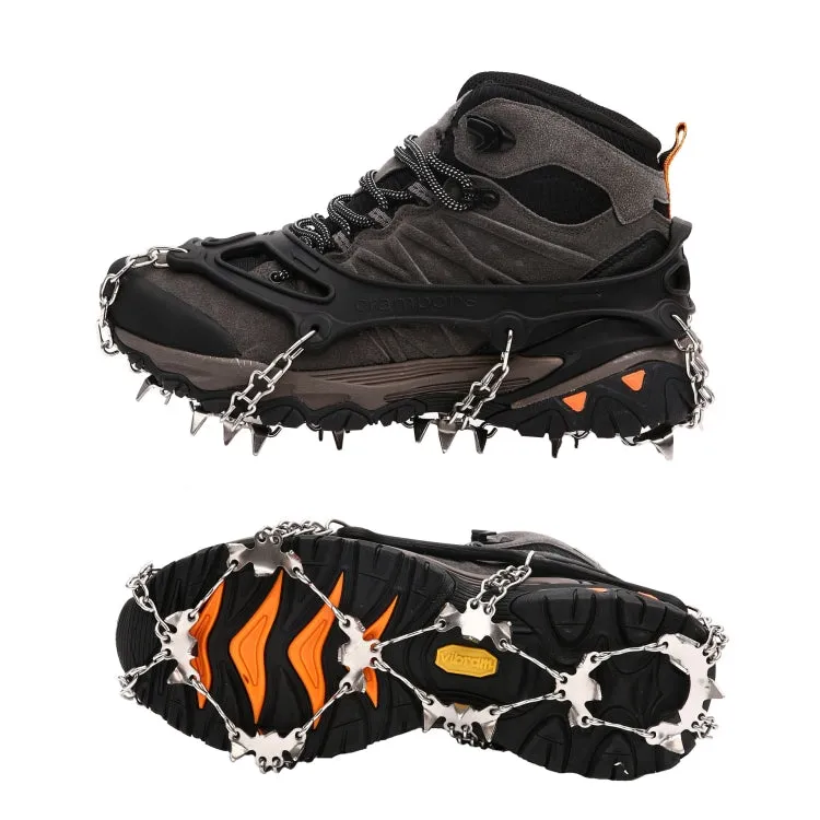 F26-2 26 Teeth Snow Mountain Non-slip Shoes Cover 201 Stainless Steel Ice Claws, Size: L Orange