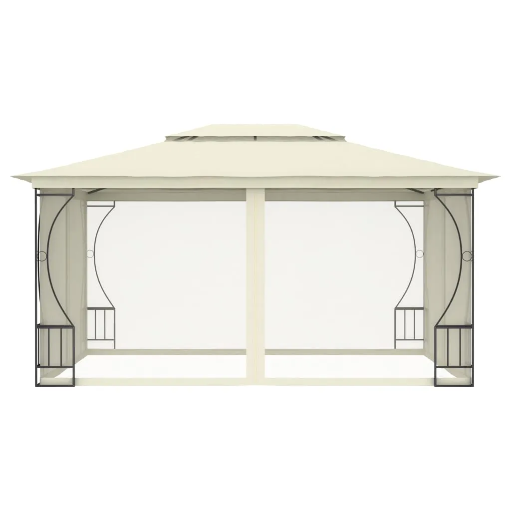 Gazebo with Nets 300x400x265 cm Cream