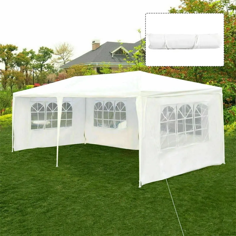 GrandShoppersHub  10' x 20' Canopy Tent Heavy Duty Wedding Party Tent with 4 Sidewalls & Carry Bag, Portable Canopy Shelter Tent Pavilion Event Tent  for Outdoor Use