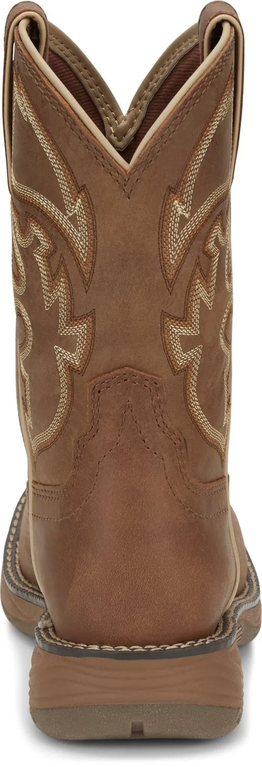 Justin Kids Unisex Saddle Tan Rush Junior Leather Cowboy Boots