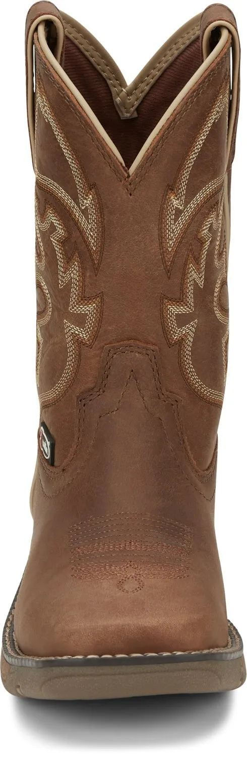 Justin Kids Unisex Saddle Tan Rush Junior Leather Cowboy Boots