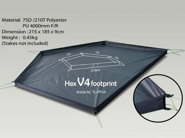 Luxe Outdoor Hex Peak V4A Footprint