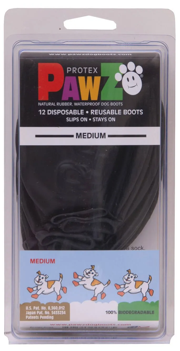 PawZ Dog Boots, Black (12-pack)