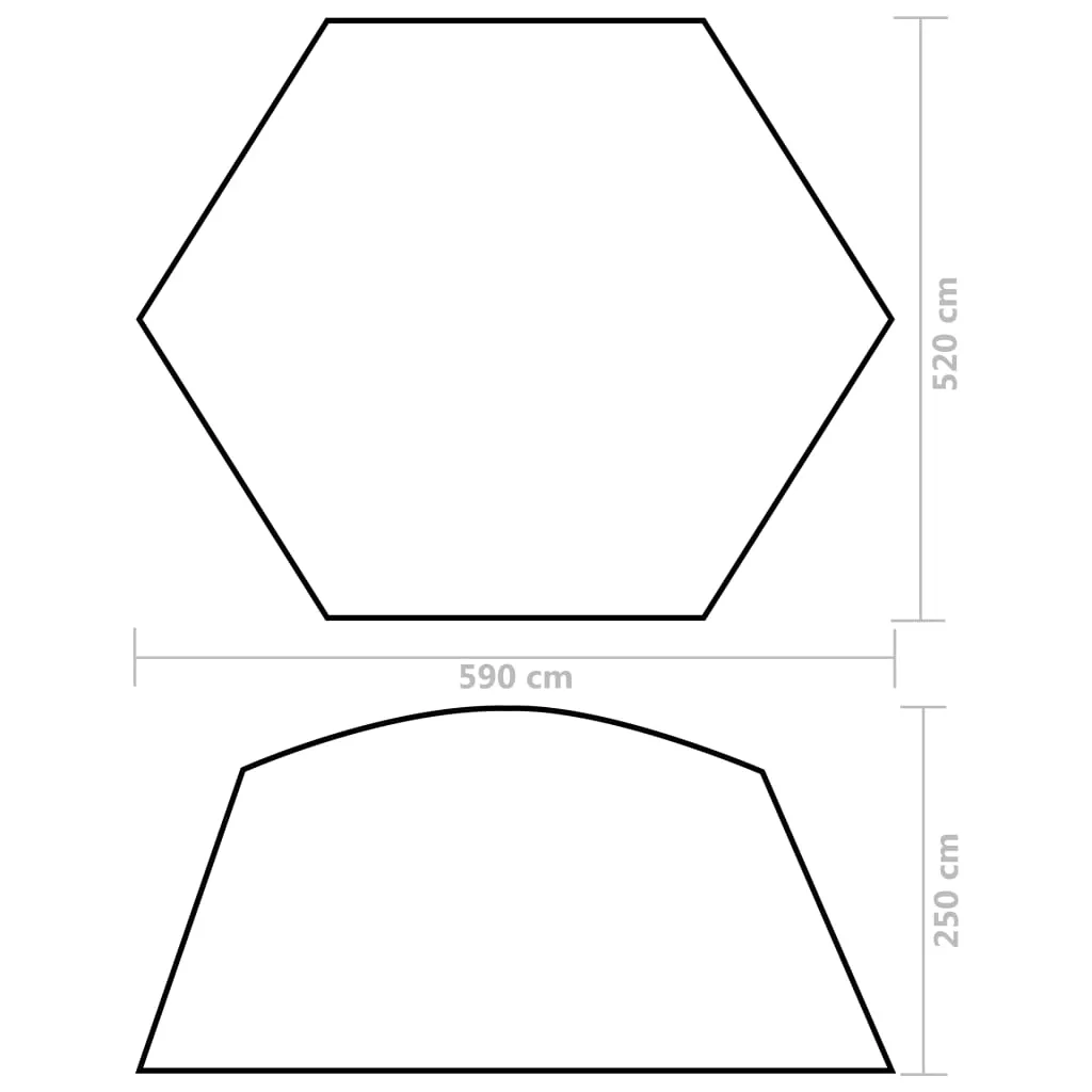 Pool Tent Fabric 590x520x250 cm Green