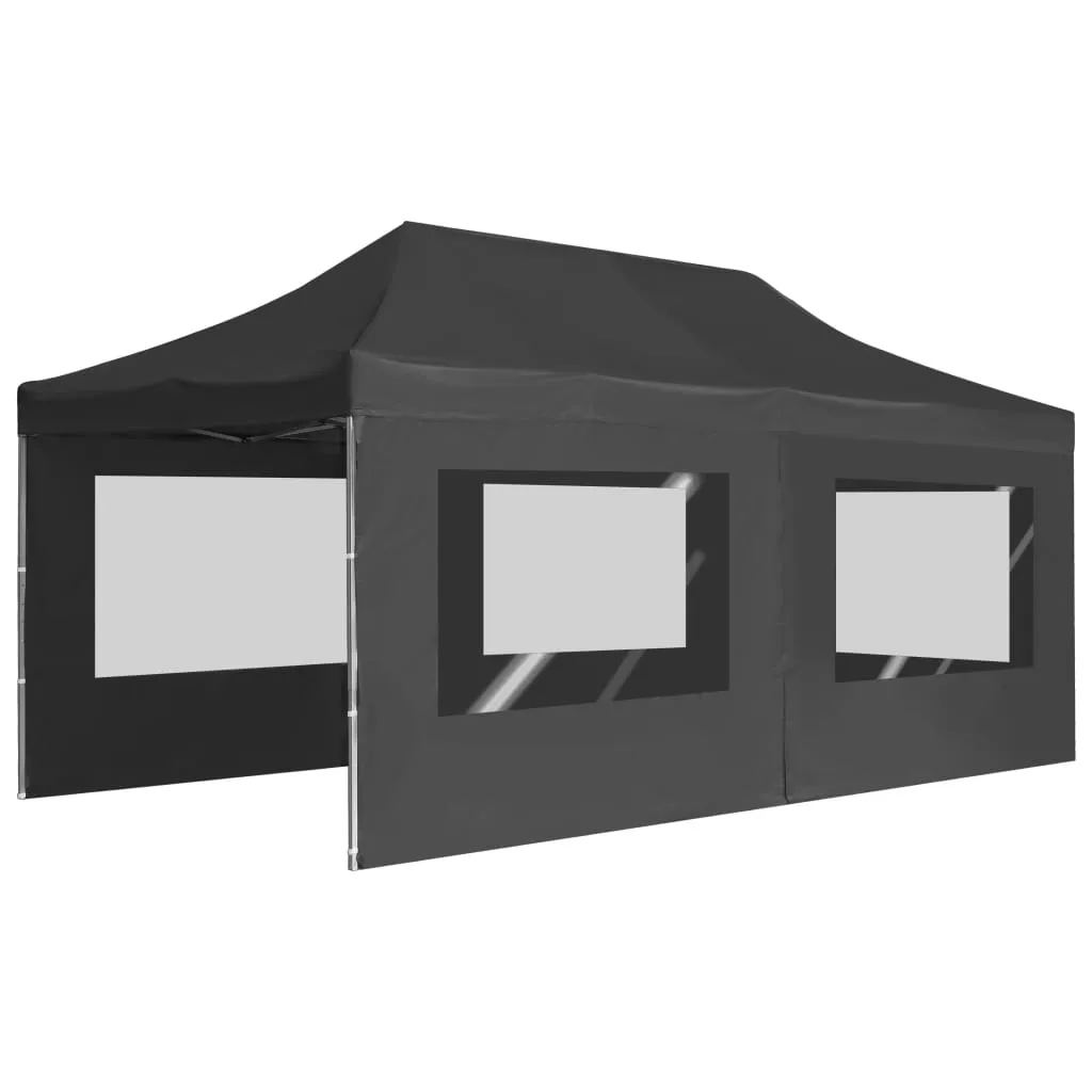 Professional Folding Party Tent with Walls Aluminium 6x3 m Anthracite