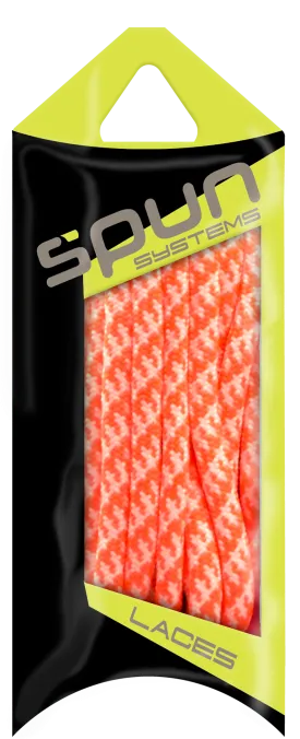 Spun™ Round Houndstooth ShoeLaces - Hot Red & White