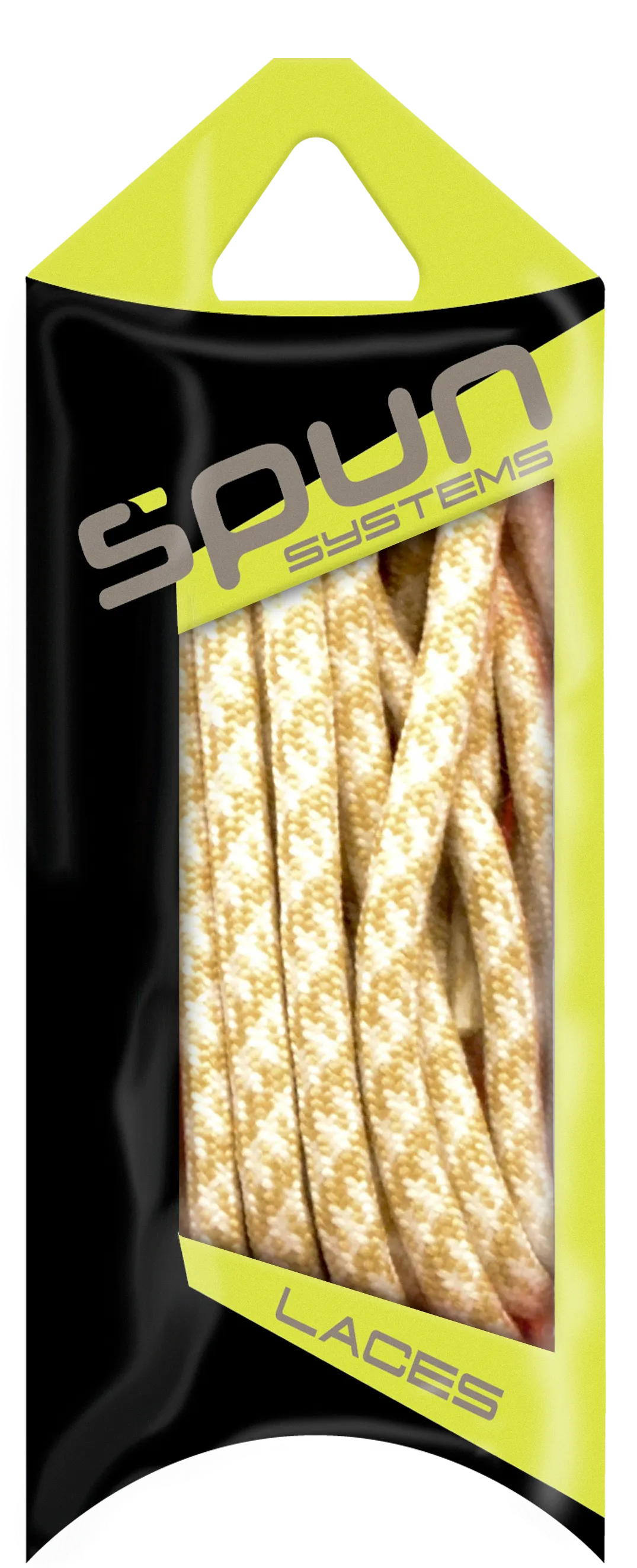 Spun™ Round Houndstooth ShoeLaces - Vegas Gold & White