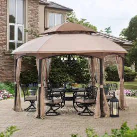 SUNJOY 13.5x13.5 Metal Patio Gazebo Kits with Ceiling Hook