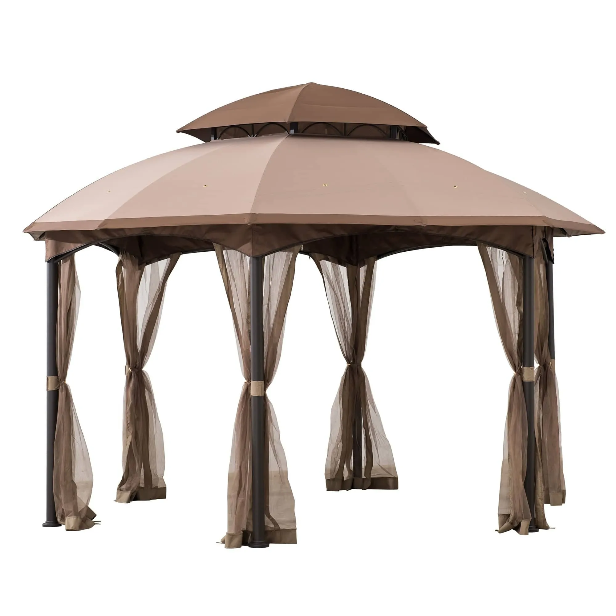 SUNJOY 13.5x13.5 Metal Patio Gazebo Kits with Ceiling Hook