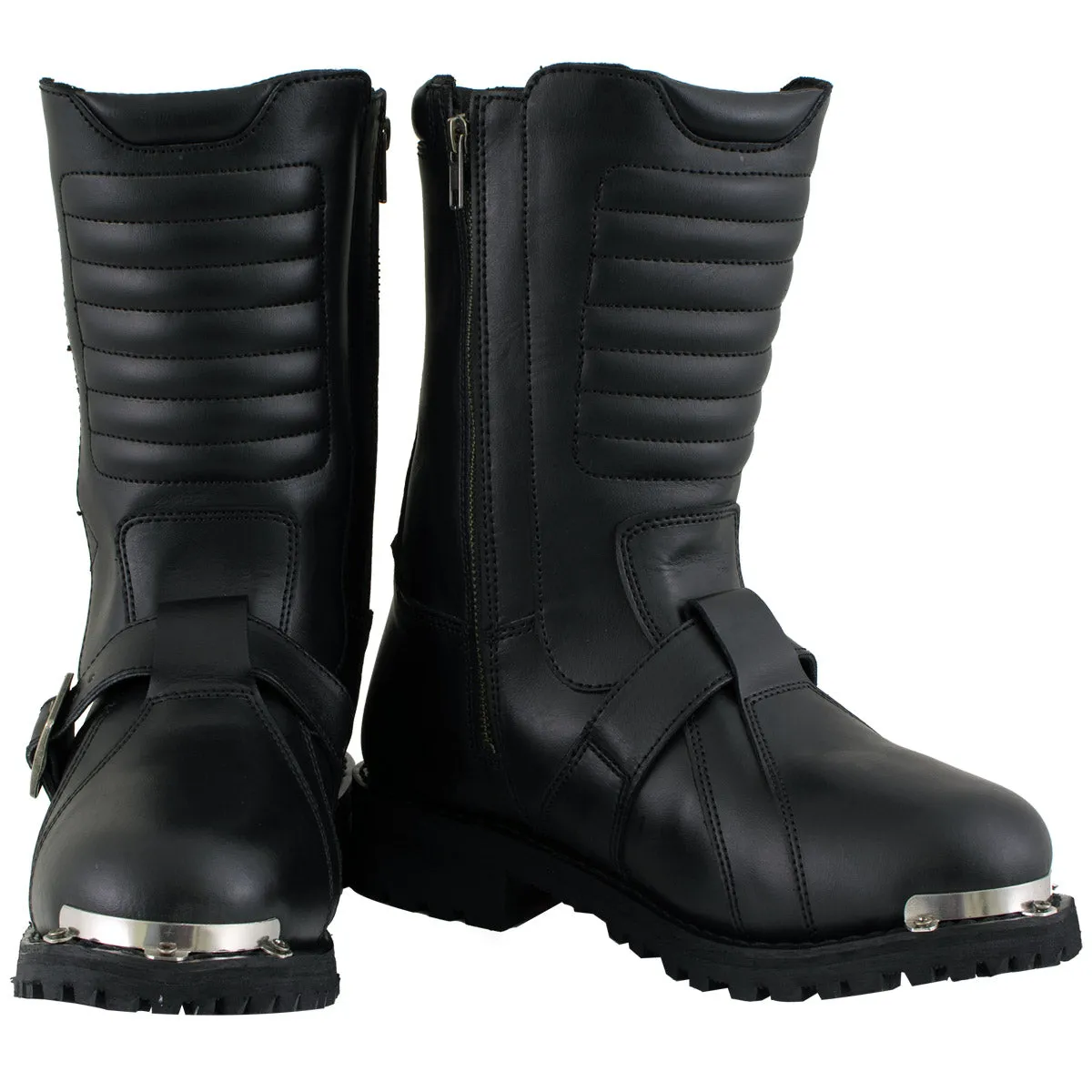 Xelement 1503 'Executioner' Men's Black Leather Motorcycle Boots