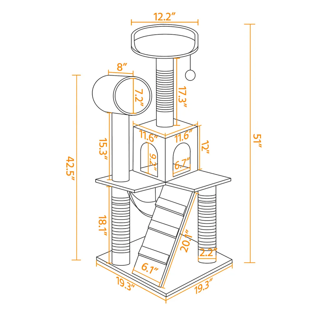 Yaheetech Cat Tree 51 Inch